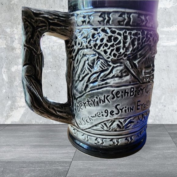 Ceramic Black and Gray Stein "Three Men at the Pub" - Picture 2 of 6